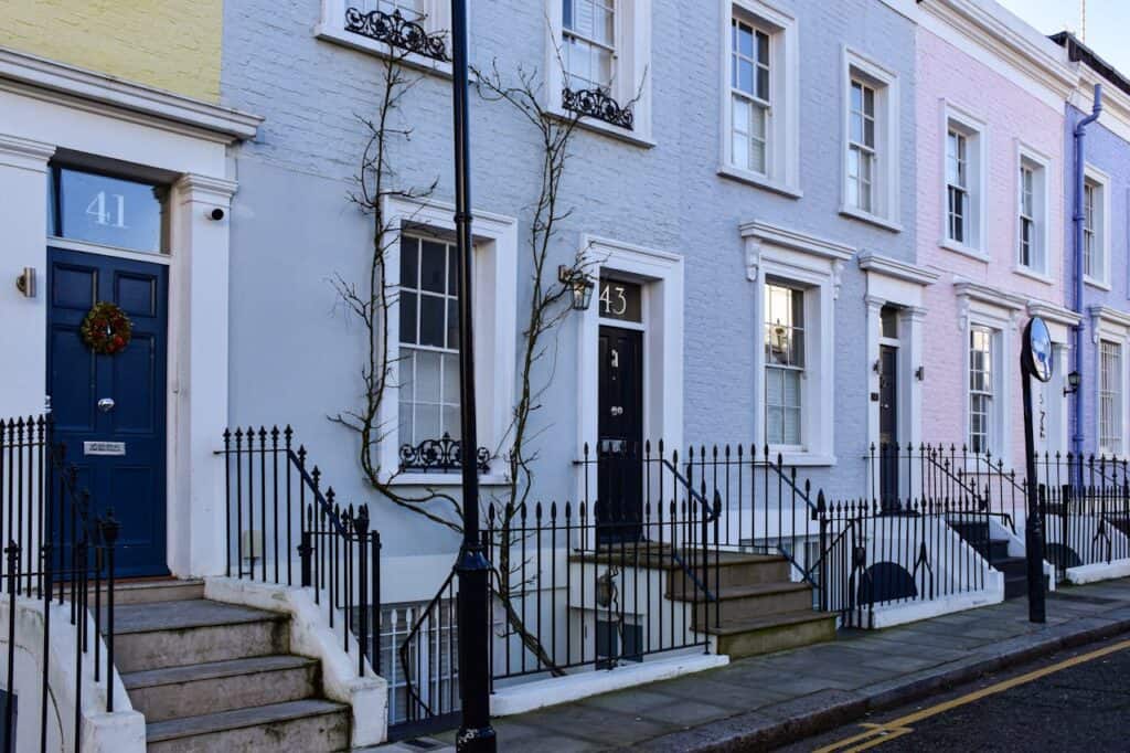 Colourful Georgian terraced properties in London - Assets For Life